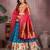 Deep Blue Jacquard Silk Zari Weaving Designer Stitched Paithani Lehenga for women