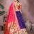 Violet Jacquard Silk Zari Weaving Designer Stitched Paithani Lehenga for women