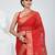 Elegant red patli pallu tant saree with golden border