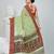 Handwoven baluchori tant saree in green with intricate red borders