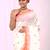 Elegant off white tant saree with leaf borders