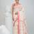 Elegant off-white & red handwoven tant cotton saree with floral motifs