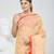 Elegant beige & red handwoven tant cotton saree with floral motifs