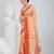 Elegant beige & red handwoven tant cotton saree with traditional motifs