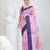 Graceful pink & purple handwoven tant cotton saree with traditional motifs