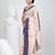 Elegant peach & grey handwoven tant cotton saree with traditional motifs
