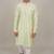 Handcrafted cotton kurta pajama set for men     pista green