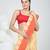 Elegant beige & red handwoven tant cotton saree with traditional motifs