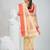 Elegant beige & red handwoven tant cotton saree with traditional motifs