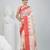 Elegant off white & red handwoven tant cotton saree with traditional motifs
