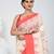 Elegant off white & red handwoven tant cotton saree with traditional motifs
