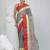 Stylish grey tant saree with red and gold border