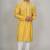 Handcrafted cotton kurta pajama set for men     yellow