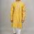 Handcrafted cotton kurta pajama set for men     yellow