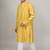 Handcrafted cotton kurta pajama set for men     yellow