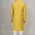 Handcrafted cotton kurta pajama set for men     yellow
