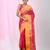 Stylish pink tant saree with yellow and gold border