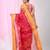 Stylish pink tant saree with yellow and gold border