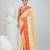 Stylish beige tant saree with red and gold border
