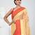 Stylish beige tant saree with red and gold border