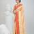 Stylish beige tant saree with red and gold border