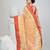 Stylish beige tant saree with red and gold border