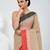 Elegant beige and red checked tant saree with contrast borders