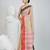 Elegant beige and red checked tant saree with contrast borders