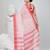 Elegant checked tant saree in white and red with intricate borders