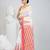 White handspun cotton saree with geometric motif and bright hues