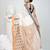 Off white handspun cotton saree with geometric motif and bright hues