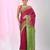 Fuchsia and green handspun cotton saree with vibrant borders
