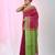 Fuchsia and green handspun cotton saree with vibrant borders