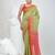 Green and red handspun cotton saree with vibrant borders