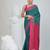 Teal and fuchsia handspun cotton saree with vibrant borders