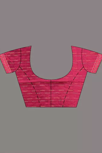 Teal and fuchsia handspun cotton saree with vibrant borders