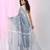 Handspun cotton saree in grey with leaf and geometric patterns