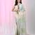 Mint green handspun cotton saree in soft pastels with striped design