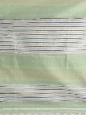 Mint green handspun cotton saree in soft pastels with striped design 4