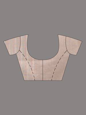 Handspun cotton saree with bold stripes in beige, green, and red 5