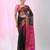 Elegant black and magenta resham saree with zari border