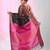Elegant black and magenta resham saree with zari border