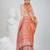 Elegant beige and red resham saree with zari border