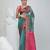 Elegant teal and fuchsia resham saree with zari border