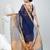 Elegant blue and gold linen saree with striped borders