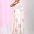 White linen saree with pink bird & texture motifs and zari borders