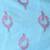 Sky blue linen saree with pink bird & texture motifs and zari borders