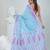 Sky blue cotton saree with traditional woven patterns and tassel border