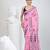 Pink cotton saree with traditional woven patterns and tassel border
