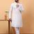 Blue chikankari embroidery cotton kurta with silk churidar pajama
